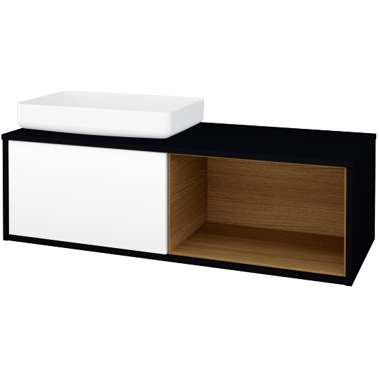 Skříňka pod umyvadlo ARTEO SZZOP 120 (pro umyvadlo Kaldewei Miena)  - M17 Černá mat - M01 Bílá mat - Ne