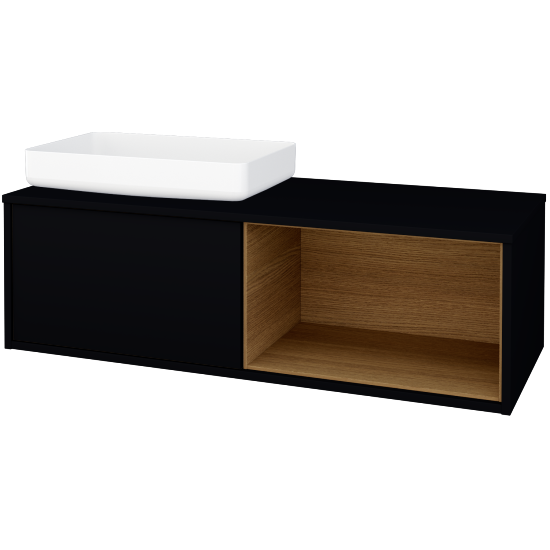 Skříňka pod umyvadlo ARTEO SZZOP 120 (pro umyvadlo Kaldewei Miena)  - M17 Černá mat - M17 Černá mat - Ne