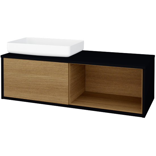 Skříňka pod umyvadlo ARTEO SZZOP 120 (pro umyvadlo Kaldewei Miena)  - M17 Černá mat - D29 Honey - Ne