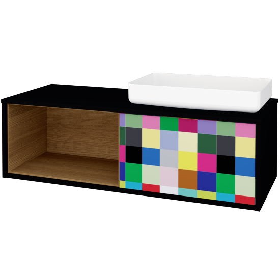 Skříňka pod umyvadlo ARTEO SZZOL 120 (pro umyvadlo Kaldewei Miena)  - M17 Černá mat - Individuální odstín dle RAL/NCS - Ne