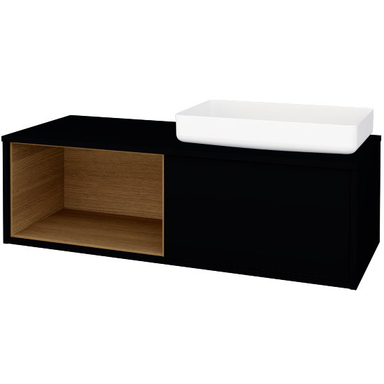 Skříňka pod umyvadlo ARTEO SZZOL 120 (pro umyvadlo Kaldewei Miena)  - M17 Černá mat - M17 Černá mat - Ne