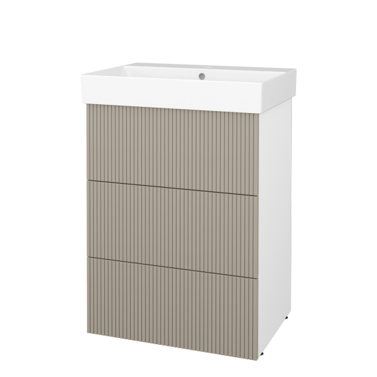 Skříňka pod umyvadlo FLOOR SUZ3 60  - L01 Bílá vysoký lesk - N01 Bílá lesk - Ne