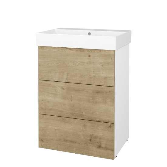 Skříňka pod umyvadlo FLOOR SUZ3 60  - L01 Bílá vysoký lesk - D09 Arlington - Ne