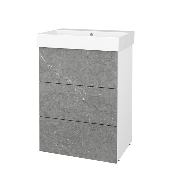 Skříňka pod umyvadlo FLOOR SUZ3 60  - L01 Bílá vysoký lesk - D20 Galaxy - Ne