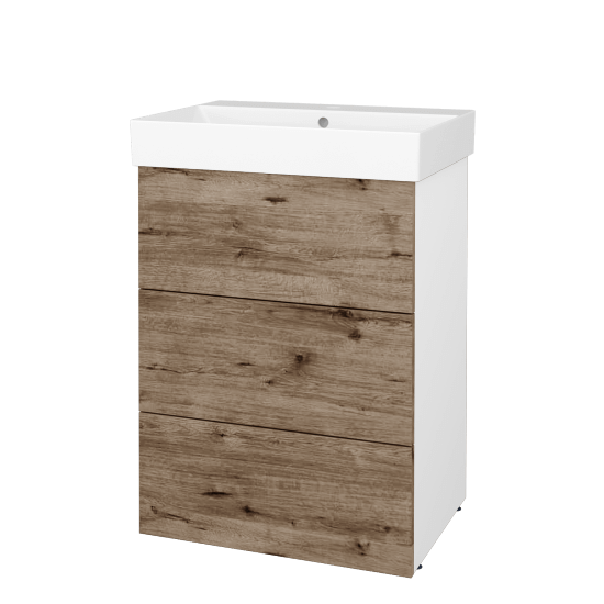 Skříňka pod umyvadlo FLOOR SUZ3 60  - L01 Bílá vysoký lesk - D23 Herkules