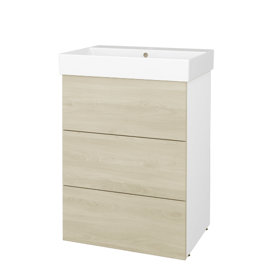 Skříňka pod umyvadlo FLOOR SUZ3 60  - L01 Bílá vysoký lesk - D24 Ohio - Ne