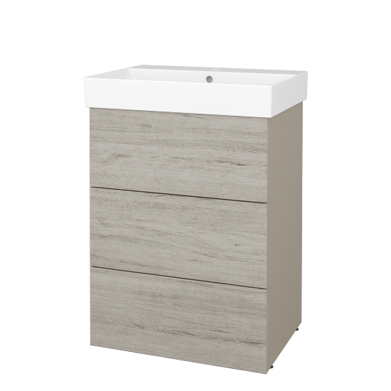 Skříňka pod umyvadlo FLOOR SUZ3 60  - L04 Béžová vysoký lesk - D05 Oregon - Ne