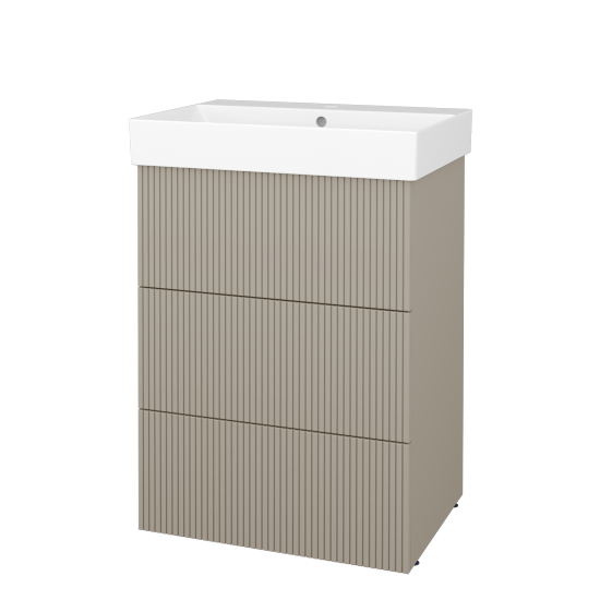 Skříňka pod umyvadlo FLOOR SUZ3 60  - L04 Béžová vysoký lesk - N01 Bílá lesk - Ne