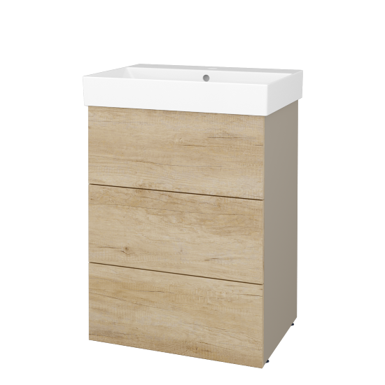 Skříňka pod umyvadlo FLOOR SUZ3 60  - L04 Béžová vysoký lesk - D15 Nebraska - Ne