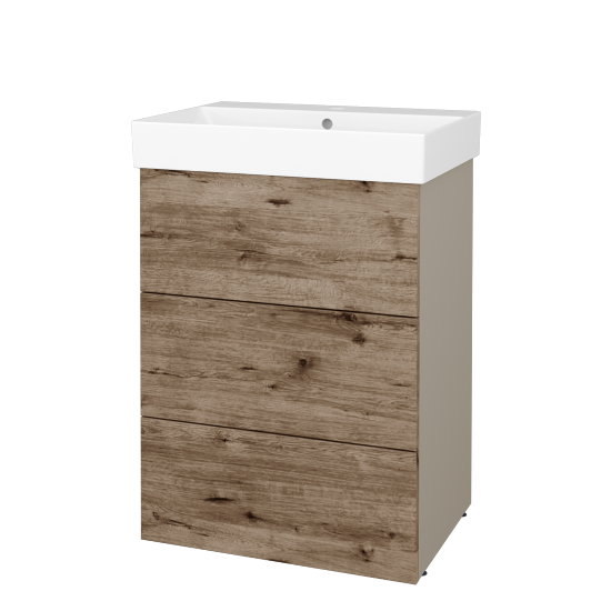 Skříňka pod umyvadlo FLOOR SUZ3 60  - L04 Béžová vysoký lesk - D23 Herkules - Ne