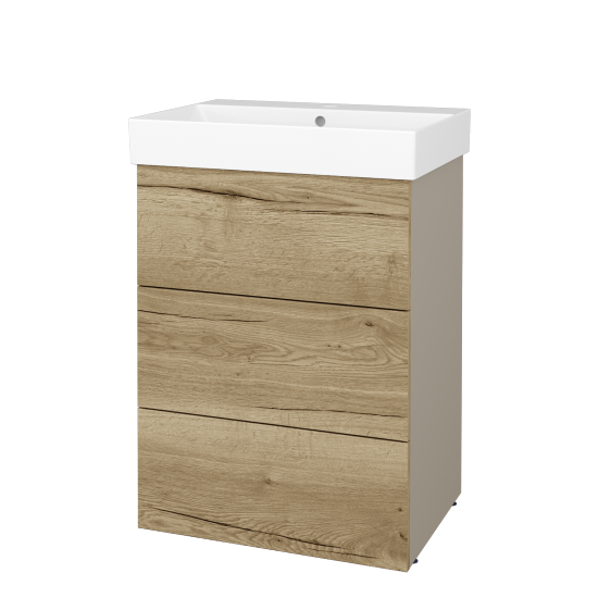 Skříňka pod umyvadlo FLOOR SUZ3 60  - L04 Béžová vysoký lesk - D26 Ontario - Ne