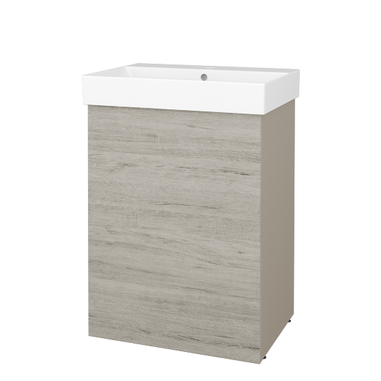 Skříňka pod umyvadlo FLOOR SUD 60  - L04 Béžová vysoký lesk - D05 Oregon - Levé - Ne