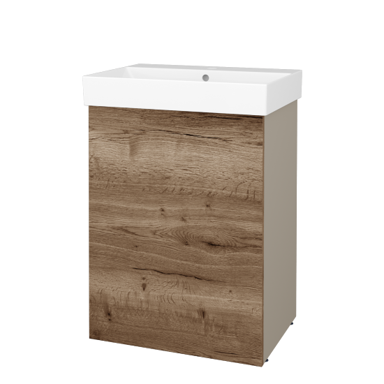 Skříňka pod umyvadlo FLOOR SUD 60  - L04 Béžová vysoký lesk - D21 Tobacco - Levé - Ne