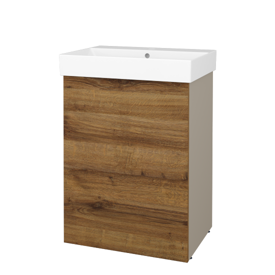 Skříňka pod umyvadlo FLOOR SUD 60  - L04 Béžová vysoký lesk - D27 Cognac - Levé - Ne