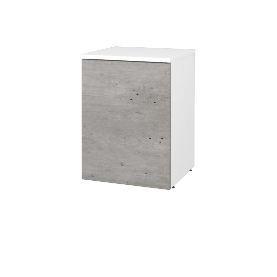 Nízká koupelnová skříňka FLOOR SND 40  - L01 Bílá vysoký lesk - D01 Beton - Levé