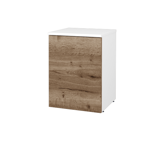 Nízká koupelnová skříňka FLOOR SND 40  - L01 Bílá vysoký lesk - D21 Tobacco - Levé