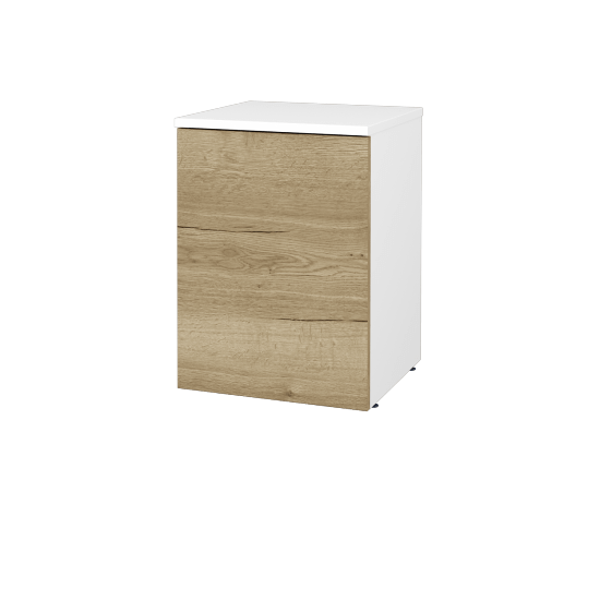 Nízká koupelnová skříňka FLOOR SND 40  - L01 Bílá vysoký lesk - D26 Ontario - Levé