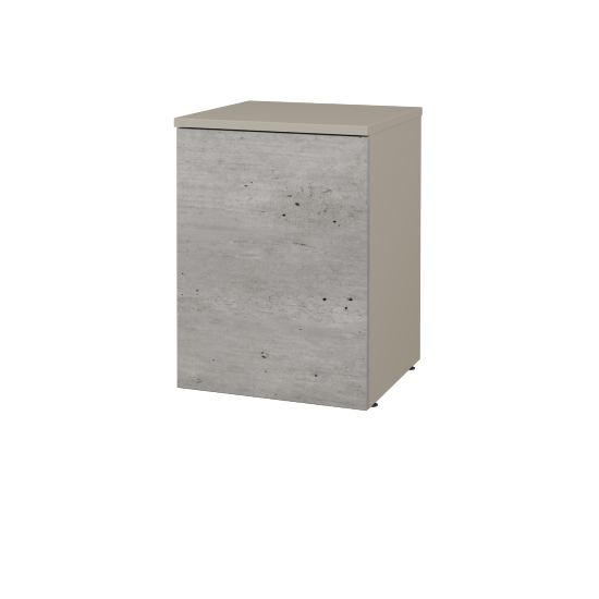 Nízká koupelnová skříňka FLOOR SND 40  - L04 Béžová vysoký lesk - D01 Beton - Levé - Ne