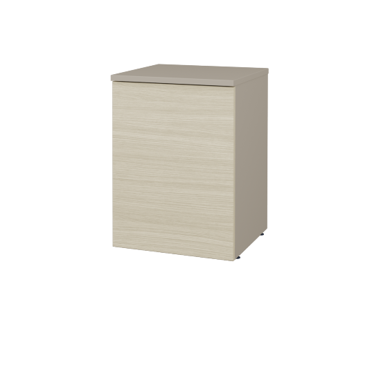 Nízká koupelnová skříňka FLOOR SND 40  - L04 Béžová vysoký lesk - D04 Dub - Levé - Ne