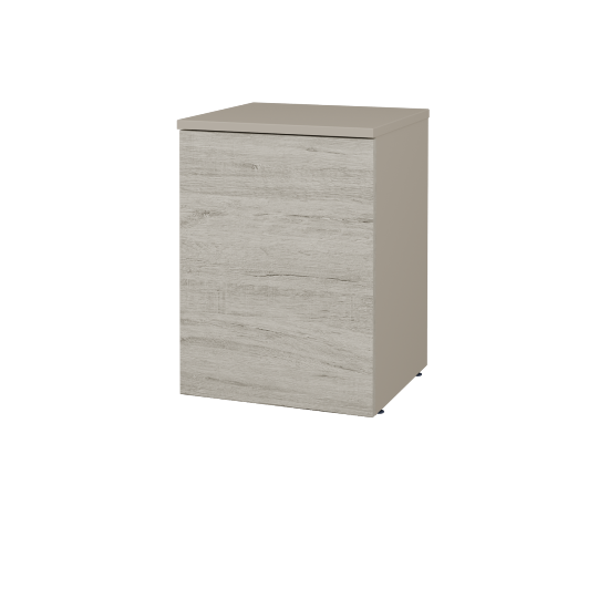 Nízká koupelnová skříňka FLOOR SND 40  - L04 Béžová vysoký lesk - D05 Oregon - Levé - Ne