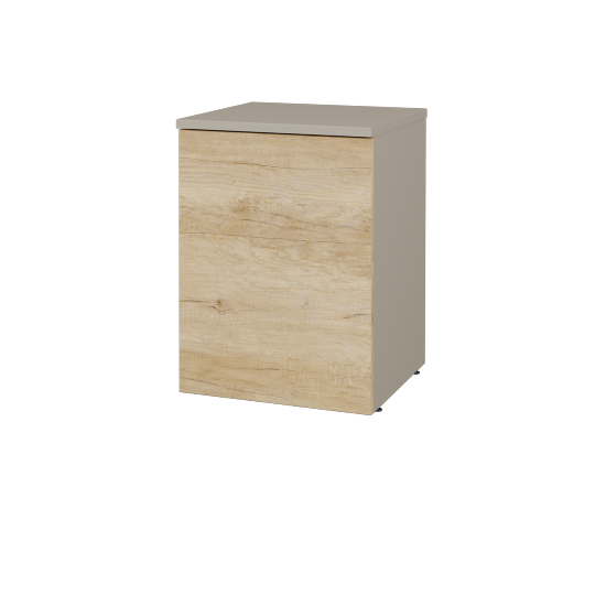 Nízká koupelnová skříňka FLOOR SND 40  - L04 Béžová vysoký lesk - D15 Nebraska - Levé - Ne