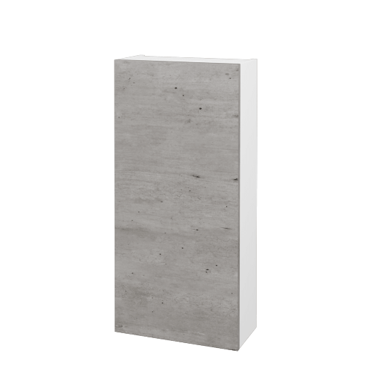 Horní skříňka FLOOR SYD 40  - L01 Bílá vysoký lesk - D01 Beton - Levé