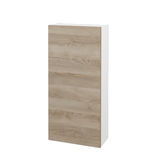 Horní skříňka FLOOR SYD 40  - L01 Bílá vysoký lesk - D17 Colorado - Levé