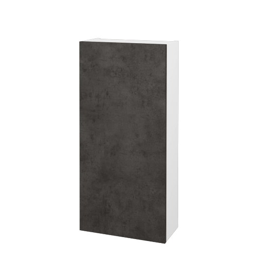 Horní skříňka FLOOR SYD 40  - L01 Bílá vysoký lesk - D16 Beton tmavý - Levé