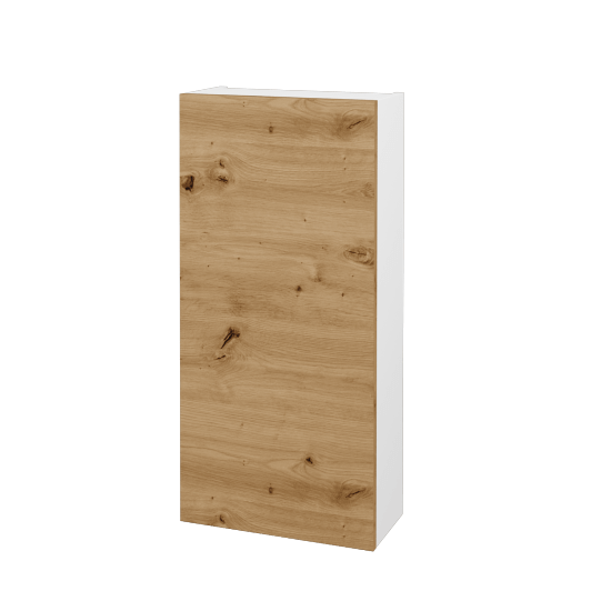 Horní skříňka FLOOR SYD 40  - L01 Bílá vysoký lesk - D22 Karamel - Levé