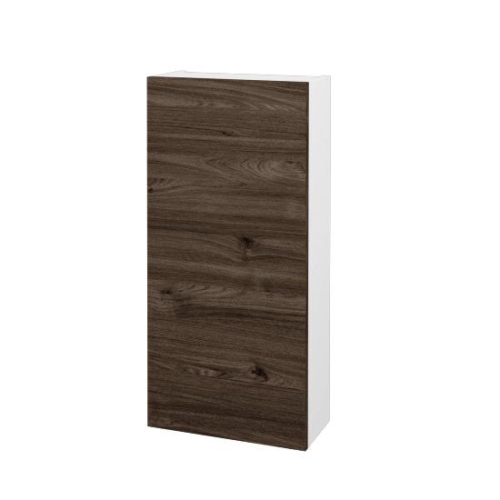 Horní skříňka FLOOR SYD 40  - L01 Bílá vysoký lesk - D25 Teak - Levé