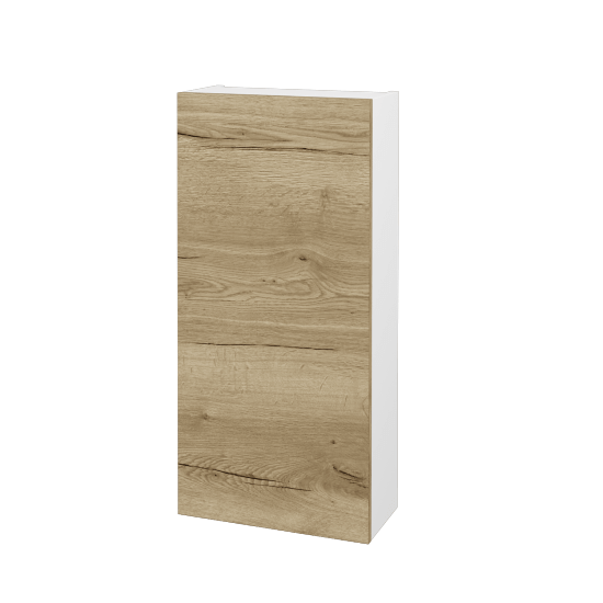 Horní skříňka FLOOR SYD 40  - L01 Bílá vysoký lesk - D26 Ontario - Levé