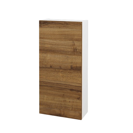 Horní skříňka FLOOR SYD 40  - L01 Bílá vysoký lesk - D27 Cognac - Levé