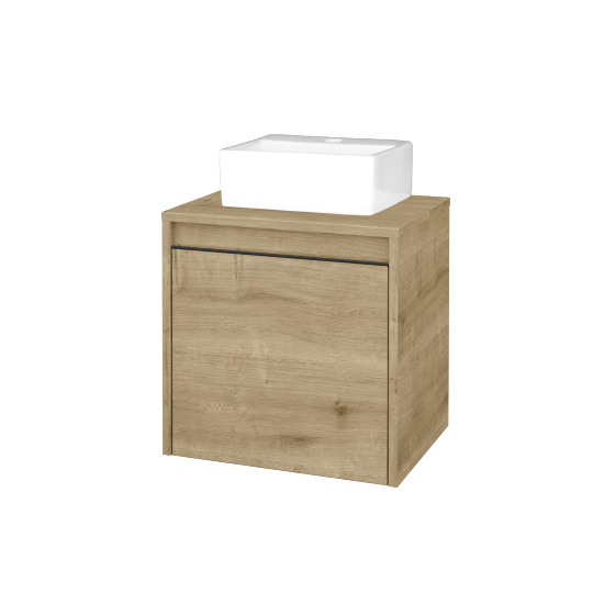 Skříňka pod umyvadlo VISIT SZD 50 (umyvadlo Gladi)  - D09 Arlington - Úchytka T33 - černá mat - D09 Arlington - Levé - Ne