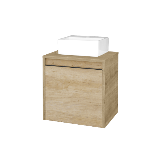 Skříňka pod umyvadlo VISIT SZD 50 (umyvadlo Gladi)  - D09 Arlington - Úchytka T33 - černá mat - D15 Nebraska - Levé - Ne