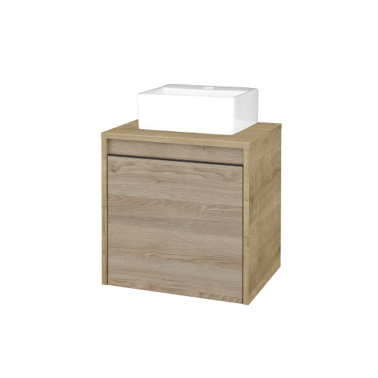 Skříňka pod umyvadlo VISIT SZD 50 (umyvadlo Gladi)  - D09 Arlington - Úchytka T33 - černá mat - D17 Colorado - Levé - Ne