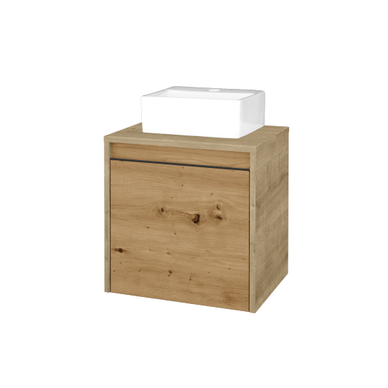 Skříňka pod umyvadlo VISIT SZD 50 (umyvadlo Gladi)  - D09 Arlington - Úchytka T33 - černá mat - D22 Karamel - Levé - Ne