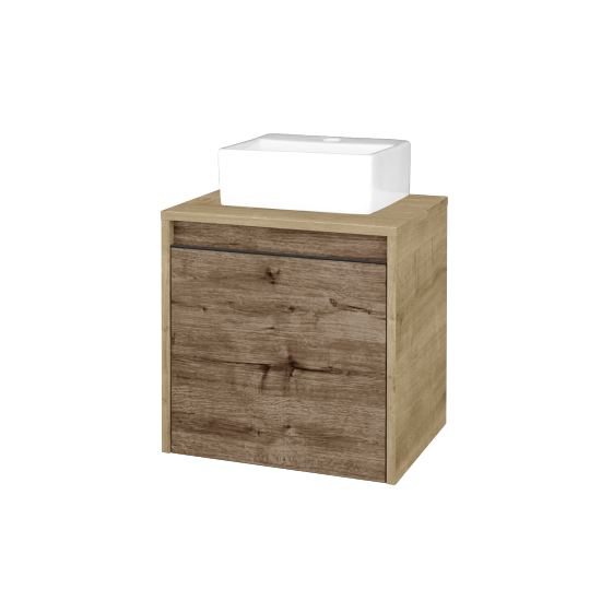 Skříňka pod umyvadlo VISIT SZD 50 (umyvadlo Gladi)  - D09 Arlington - Úchytka T33 - černá mat - D23 Herkules - Levé - Ne