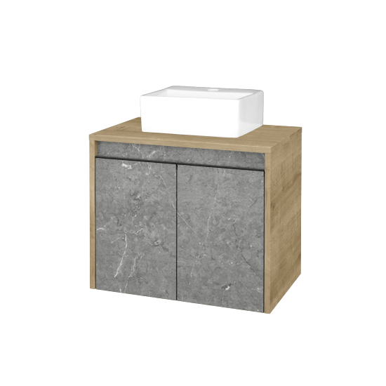 Skříňka pod umyvadlo VISIT SZD2 60 (umyvadlo Gladi)  - D09 Arlington - Úchytka T33 - černá mat - D20 Galaxy - Ne