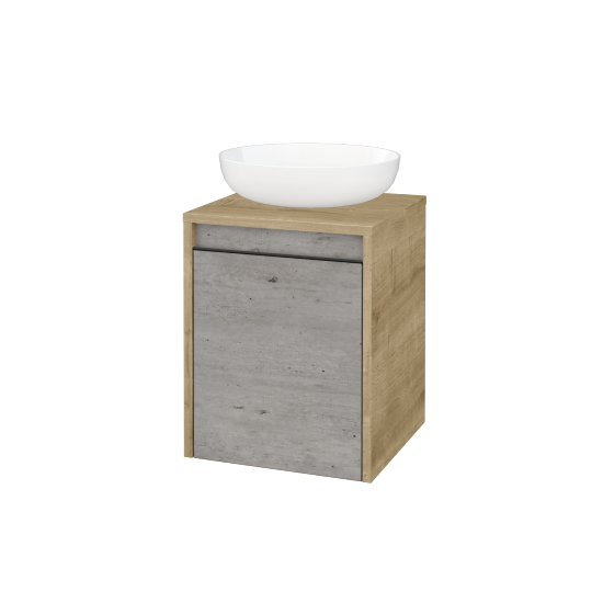 Skříňka pod umyvadlo VISIT SZD 40 (pro umyvadlo Kaldewei Miena)  - D09 Arlington - Úchytka T33 - černá mat - D01 Beton - Levé - Ne