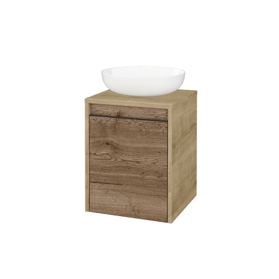 Skříňka pod umyvadlo VISIT SZD 40 (pro umyvadlo Kaldewei Miena)  - D09 Arlington - Úchytka T33 - černá mat - D21 Tobacco - Levé - Ne