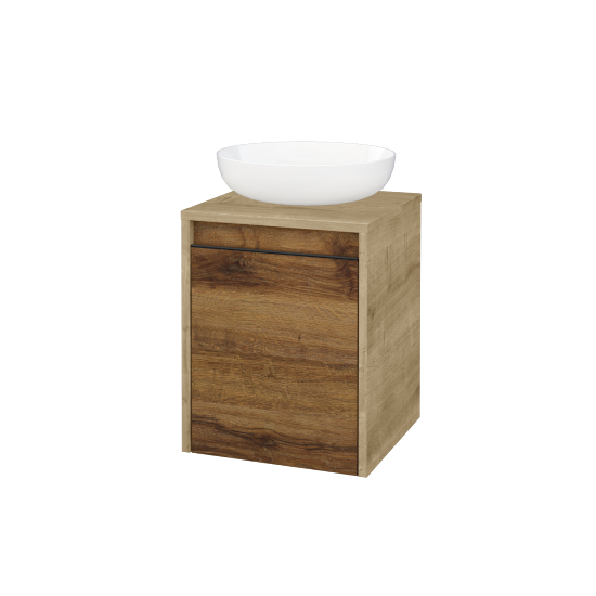 Skříňka pod umyvadlo VISIT SZD 40 (pro umyvadlo Kaldewei Miena)  - D09 Arlington - Úchytka T33 - černá mat - D27 Cognac - Levé - Ne