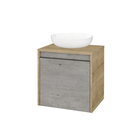 Skříňka pod umyvadlo VISIT SZD 50 (pro umyvadlo Kaldewei Miena)  - D09 Arlington - Úchytka T33 - černá mat - D01 Beton - Levé - Ne