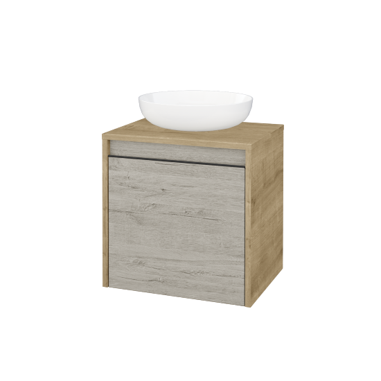 Skříňka pod umyvadlo VISIT SZD 50 (pro umyvadlo Kaldewei Miena)  - D09 Arlington - Úchytka T33 - černá mat - D05 Oregon - Levé - Ne