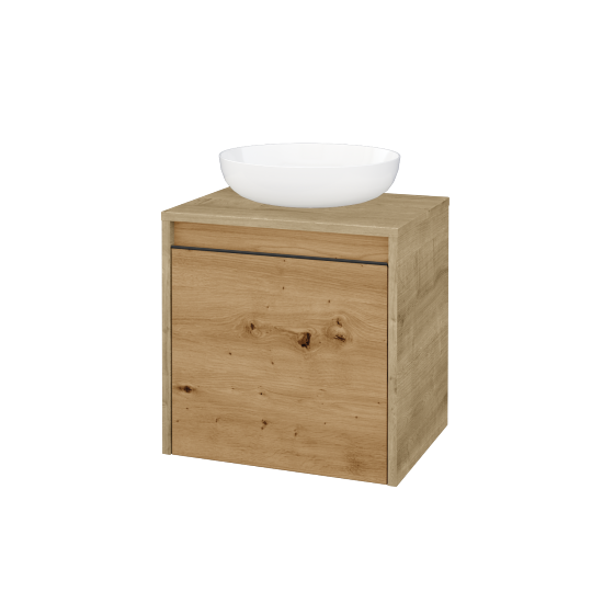 Skříňka pod umyvadlo VISIT SZD 50 (pro umyvadlo Kaldewei Miena)  - D09 Arlington - Úchytka T33 - černá mat - D22 Karamel - Levé - Ne