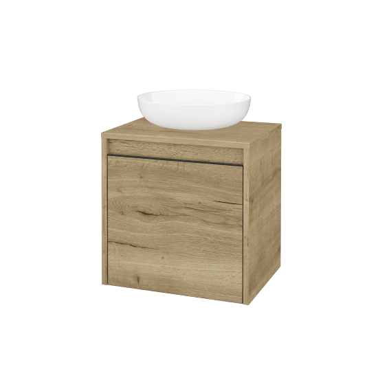 Skříňka pod umyvadlo VISIT SZD 50 (pro umyvadlo Kaldewei Miena)  - D09 Arlington - Úchytka T33 - černá mat - D26 Ontario - Levé - Ne