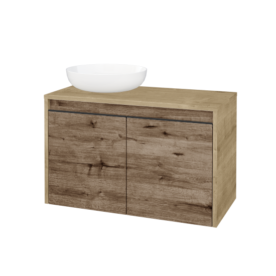 Skříňka pod umyvadlo VISIT SZD2 80 (pro umyvadlo Kaldewei Miena)  - D09 Arlington - Úchytka T33 - černá mat - D23 Herkules - Levé - Ne