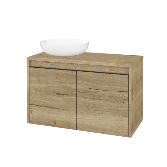 Skříňka pod umyvadlo VISIT SZD2 80 (pro umyvadlo Kaldewei Miena)  - D09 Arlington - Úchytka T33 - černá mat - D26 Ontario - Levé - Ne