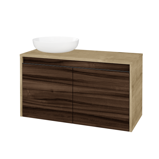 Skříňka pod umyvadlo VISIT SZD2 90 (pro umyvadlo Kaldewei Miena)  - D09 Arlington - Úchytka T33 - černá mat - D06 Ořech - Levé - Ne