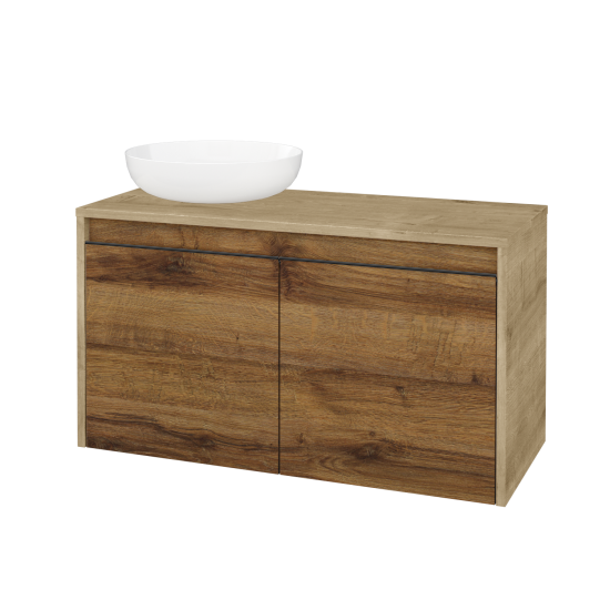 Skříňka pod umyvadlo VISIT SZD2 90 (pro umyvadlo Kaldewei Miena)  - D09 Arlington - Úchytka T33 - černá mat - D27 Cognac - Levé - Ne