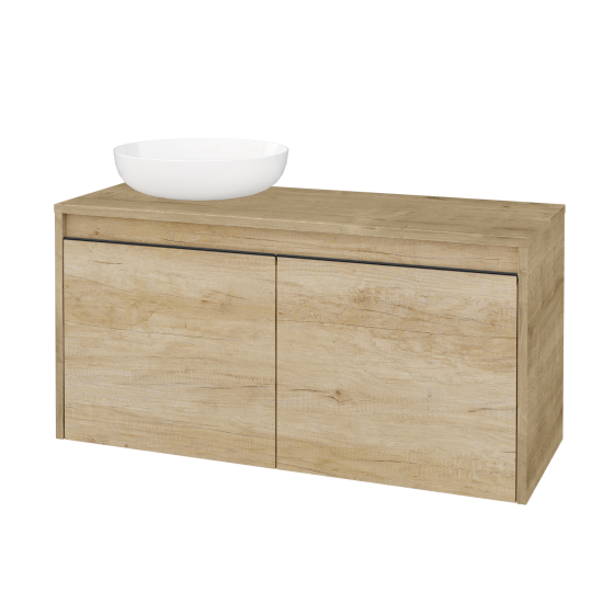 Skříňka pod umyvadlo VISIT SZD2 100 (pro umyvadlo Kaldewei Miena)  - D09 Arlington - Úchytka T33 - černá mat - D15 Nebraska - Levé - Ne